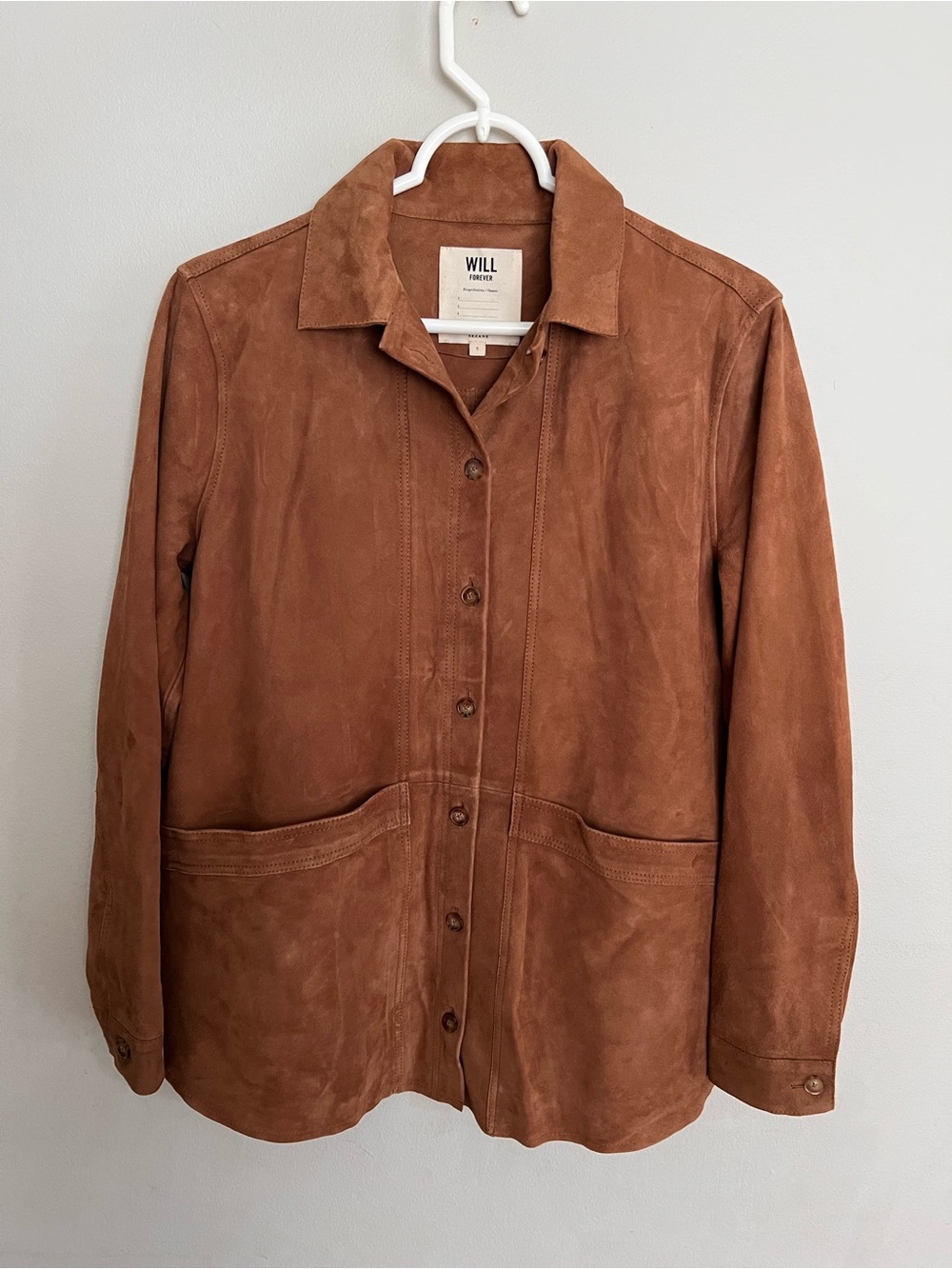 Sezane Will Jacket Camel Suede Fall Coat Size Small - Picture 3 of 7